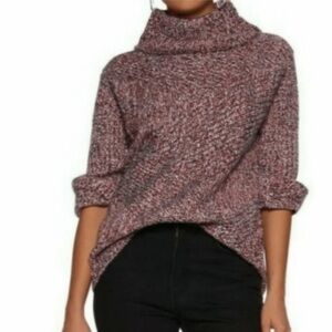 Rag & Bone Marled Merino Wool Turtleneck Sweater in Black and Red Size XS
